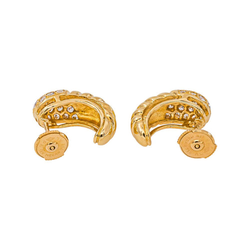 Boucles d'oreilles demi-créoles en or jaune et diamants 58 Facettes 5742438CN
