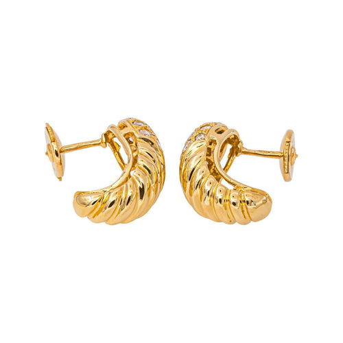 Boucles d'oreilles demi-créoles en or jaune et diamants 58 Facettes 5742438CN