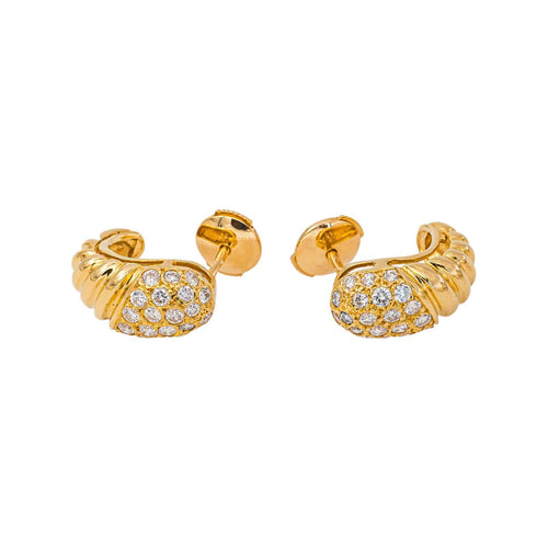 Boucles d'oreilles demi-créoles en or jaune et diamants 58 Facettes 5742438CN