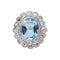 55 Bague Pompadour en or blanc, topaze et diamants 58 Facettes 4423009CN