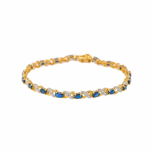 Bracelet en or jaune avec saphirs et diamants 58 Facettes 5707092CN