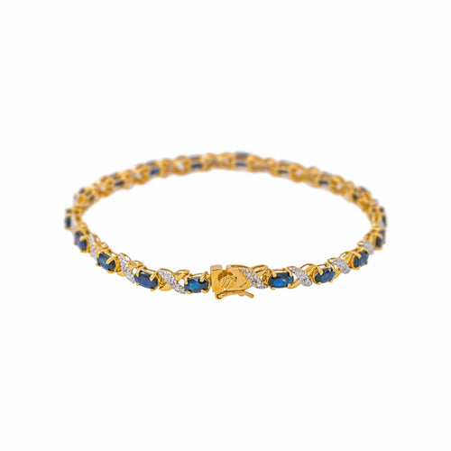 Bracelet en or jaune avec saphirs et diamants 58 Facettes 5707092CN