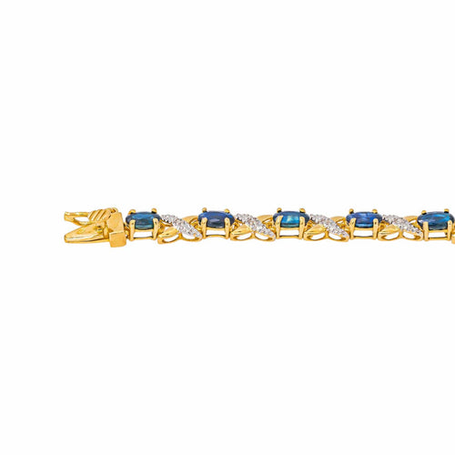 Bracelet en or jaune avec saphirs et diamants 58 Facettes 5707092CN