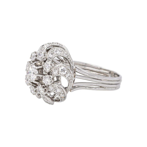 54 Bague dôme en platine et diamants 58 Facettes 5284200CN