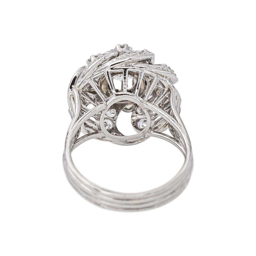 54 Bague dôme en platine et diamants 58 Facettes 5284200CN