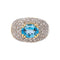 56 Bague dôme en or jaune et blanc, topaze bleue et diamants 58 Facettes 4913203CN