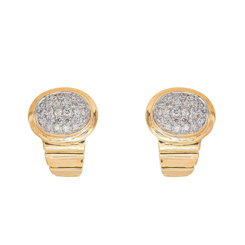 Boucles d'oreilles en or jaune et blanc avec diamants 58 Facettes 5766043CN