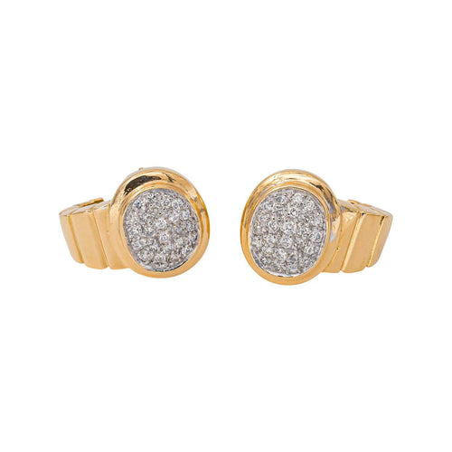 Boucles d'oreilles en or jaune et blanc avec diamants 58 Facettes 5766043CN