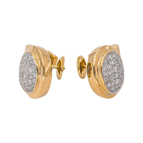 Boucles d'oreilles en or jaune et blanc avec diamants 58 Facettes 5766043CN