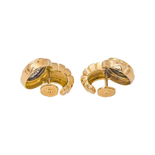 Boucles d'oreilles en or jaune et blanc avec diamants 58 Facettes 5766043CN