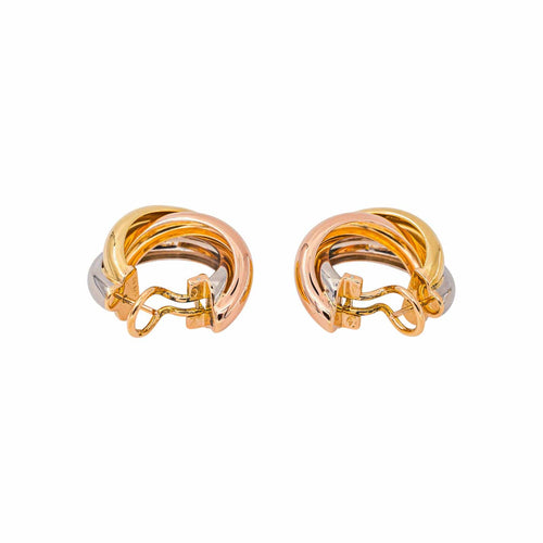 Cartier Trinity - Boucles d'oreilles créoles en ors jaune, rose et blanc 58 Facettes 5786995CN
