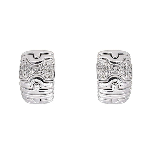 Bulgari Parentesi - Boucles d'oreilles en or blanc et diamants 58 Facettes 5779384CN