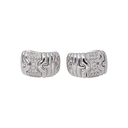 Bulgari Parentesi - Boucles d'oreilles en or blanc et diamants 58 Facettes 5779384CN