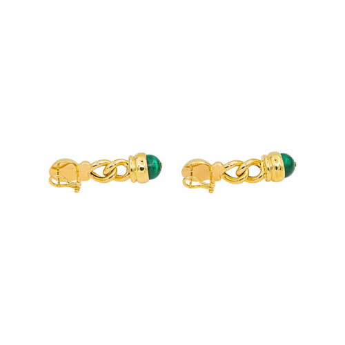 Boucles d'oreilles pendantes en or jaune et malachites 58 Facettes 5202326CN