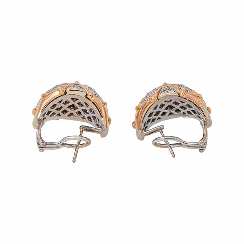 Boucles d'oreilles en or rose et blanc et diamants 58 Facettes 5348119CN