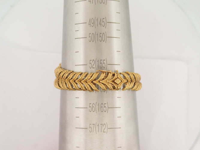 Boucheron Plume de Paon - Bracelet en or jaune et diamants 58 Facettes 275834