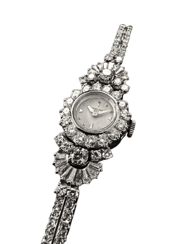Hamilton - Montre bracelet en or blanc et diamants