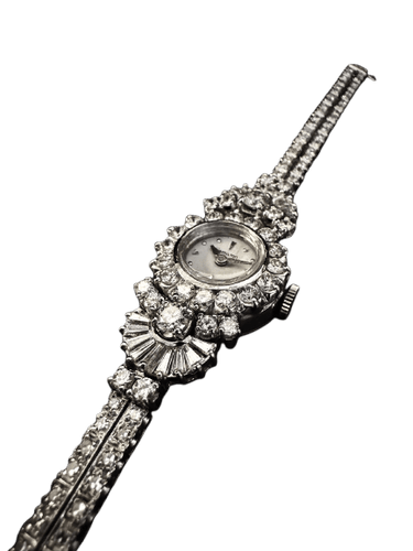 Hamilton - Montre bracelet en or blanc et diamants
