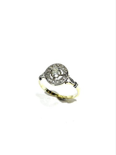 55 Bague cible en or jaune 18 carats et diamants 58 Facettes 1792502