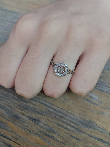 55 Bague cible en or jaune 18 carats et diamants 58 Facettes 1792502