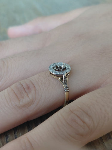 55 Bague cible en or jaune 18 carats et diamants 58 Facettes 1792502