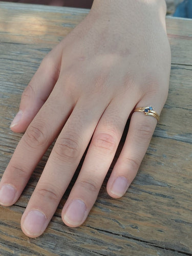 Bague 51 Bague en or champagne 18 carats et saphirs 58 Facettes 1792519