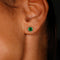 Boucles d'oreilles Boucles d'oreilles en or jaune 14 ct, émeraudes et diamants 58 Facettes E0031