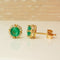 Boucles d'oreilles Boucles d'oreilles en or jaune 14 ct, émeraudes et diamants 58 Facettes E0031