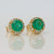 Boucles d'oreilles Boucles d'oreilles en or jaune 14 ct, émeraudes et diamants 58 Facettes E0031