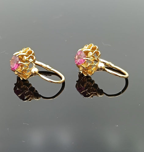 Dormeuses anciennes - Boucles d'oreilles en or 18K et grenats 58 Facettes Debal/20/0