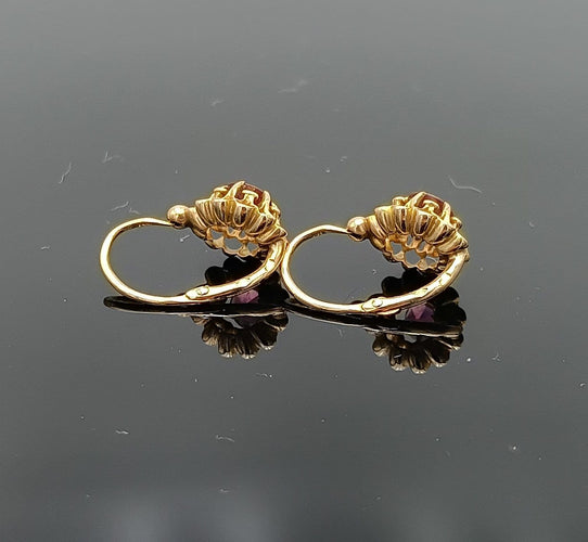 Dormeuses anciennes - Boucles d'oreilles en or 18K et grenats 58 Facettes Debal/20/0