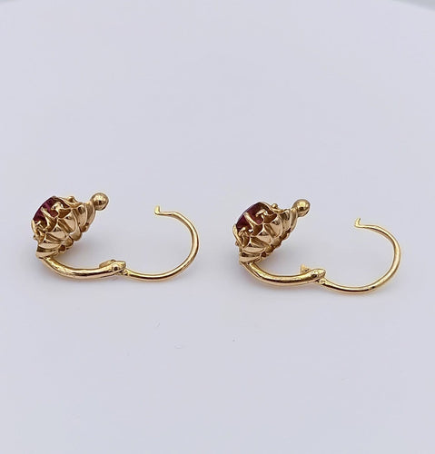Dormeuses anciennes - Boucles d'oreilles en or 18K et grenats 58 Facettes Debal/20/0