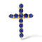 Pendentif croix en or jaune et saphirs naturels 58 Facettes P005