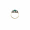 Bague Bague Belle Époque - cluster en or rose et argent, émeraude et diamants 58 Facettes