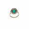 Bague Bague Belle Époque - cluster en or rose et argent, émeraude et diamants 58 Facettes