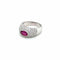 Bague 55 Bague pavée en or blanc 18k avec rubis et diamants 58 Facettes