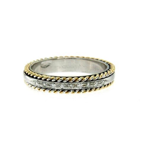 Bague 51 Bague motif corde en or 18k et diamants 58 Facettes