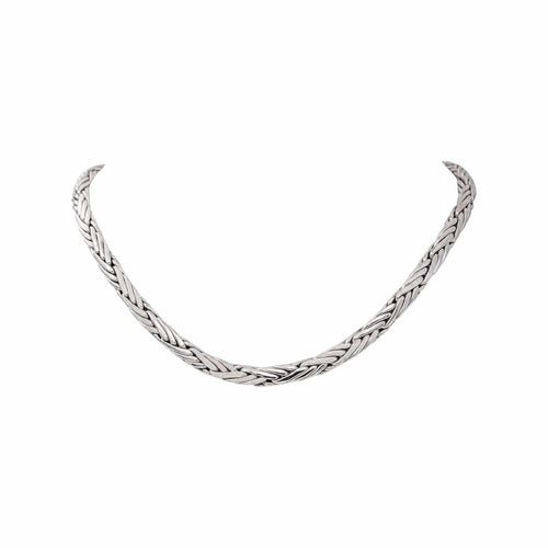 Collier maille tressée en or blanc 58 Facettes 5366758CN