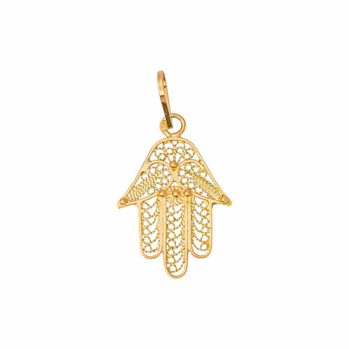 Pendentif Main de Fatma en or jaune 58 Facettes 5736186CN
