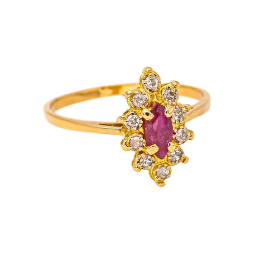 51 Bague marquise en or jaune, rubis et diamants 58 Facettes 5714239CN