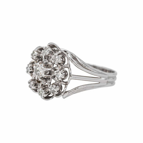 53 Marguerite - Bague en or blanc et diamants 58 Facettes 5283953CN