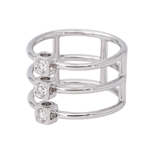 51 Dinh Van - Bague Les 3 Cubes en or blanc et diamants 58 Facettes 5755727CN