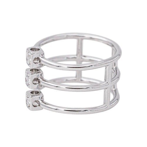 51 Dinh Van - Bague Les 3 Cubes en or blanc et diamants 58 Facettes 5755727CN