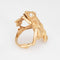 Bague 57 Bague grenouille vintage années 1970 en or jaune 14k et diamants 58 Facettes G14210
