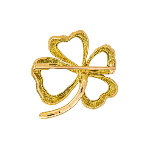 Broche trèfle en or jaune et diamant 58 Facettes 5753230CN