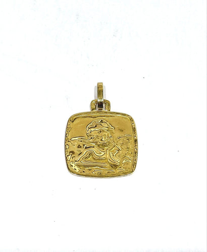 Médaille Ange Gabriel en or champagne 18 carats 58 Facettes 1793051