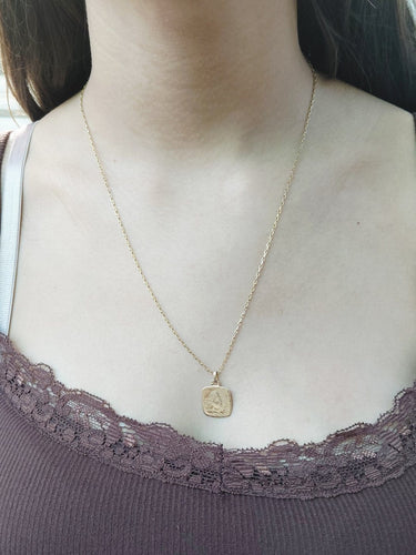 Médaille Ange Gabriel en or champagne 18 carats 58 Facettes 1793051