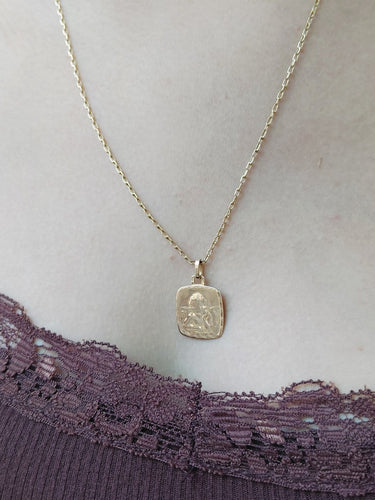 Médaille Ange Gabriel en or champagne 18 carats 58 Facettes 1793051