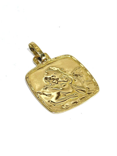 Médaille Ange Gabriel en or champagne 18 carats 58 Facettes 1793051