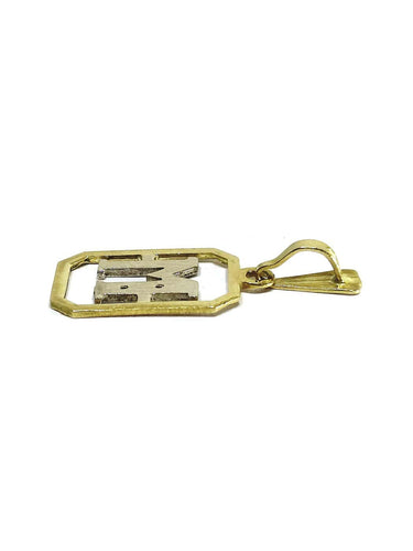 Pendentif M en or jaune, or blanc et diamants 58 Facettes 1793066